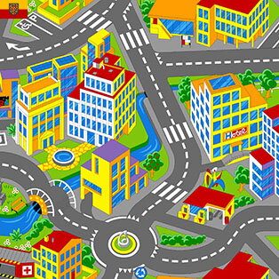 Dětský koberec SMART CITY