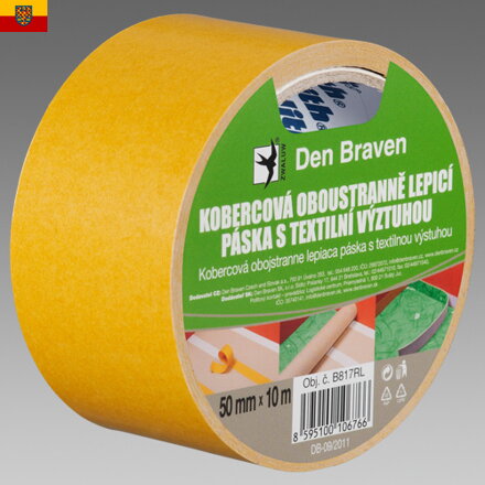 Kobercová oboustranně lepicí páska s textilní výztuhou šíře 50mm / délka 25m