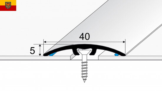 Přechodová lišta s trny 40 mm dekor kov 93 cm