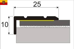 Schodová hrana samolepicí 25x10mm dekor dřevo 90 cm